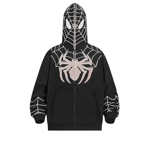 FITTAR Y2K Hoodie for Men Harajuku Y2K Jacket Street Trend Hoodie Hiphop Style Cardigan with Zip Y2k Zip Up Hoodie Spider Grunge Vintage Gothic Hooded Jacket Zip Hoodie von FITTAR