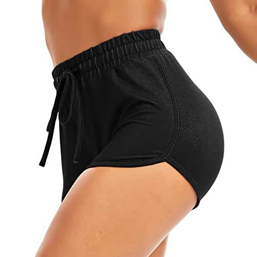 FITTOO Damen Kurze Leggings Booty Push-Up Leggins Kurz High Waist Po Lifting Kurze Sporthose Anti-Cellulite Scrunch Butt Kurze Hose Damen Weißer Rand Yoga Fitness Sport Shorts Ultra Weich Schwarz M von FITTOO