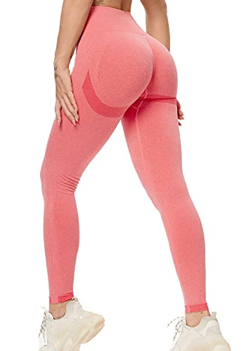 FITTOO Sportleggings Damen Hohe Taille Kompressionsleggins Push Up Boom Booty Yogahose Für Sports Gym Workout Fitness Rosa S von FITTOO