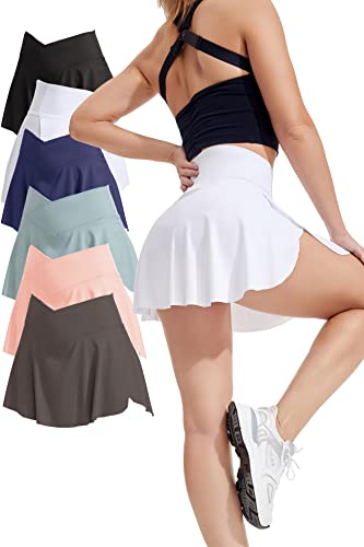 FITTOO Tennisrock Damen 2-in1-Sportrock, Sport Skorts Tennisrock Hosenrock mit Tasche & Innenhose von FITTOO