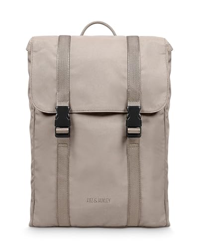 FITZ & HUXLEY Rucksack 12L - Ocean Pack - Backpack Damen und Herren Unisex mit Laptopfach - aus recyceltem Meeresplastik (vegan) - lightgrey von FITZ & HUXLEY