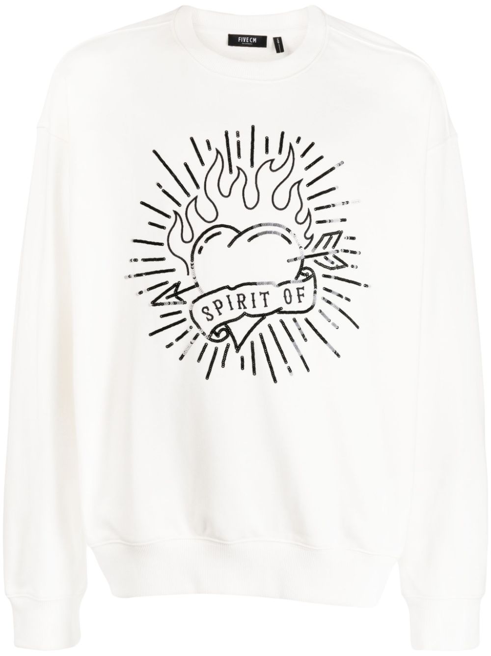 FIVE CM Sweatshirt mit Slogan-Stickerei - Weiß von FIVE CM