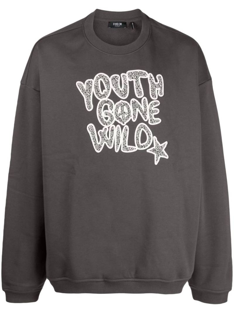 FIVE CM Sweatshirt mit "Youth Gone Wild"-Stickerei - Grau von FIVE CM