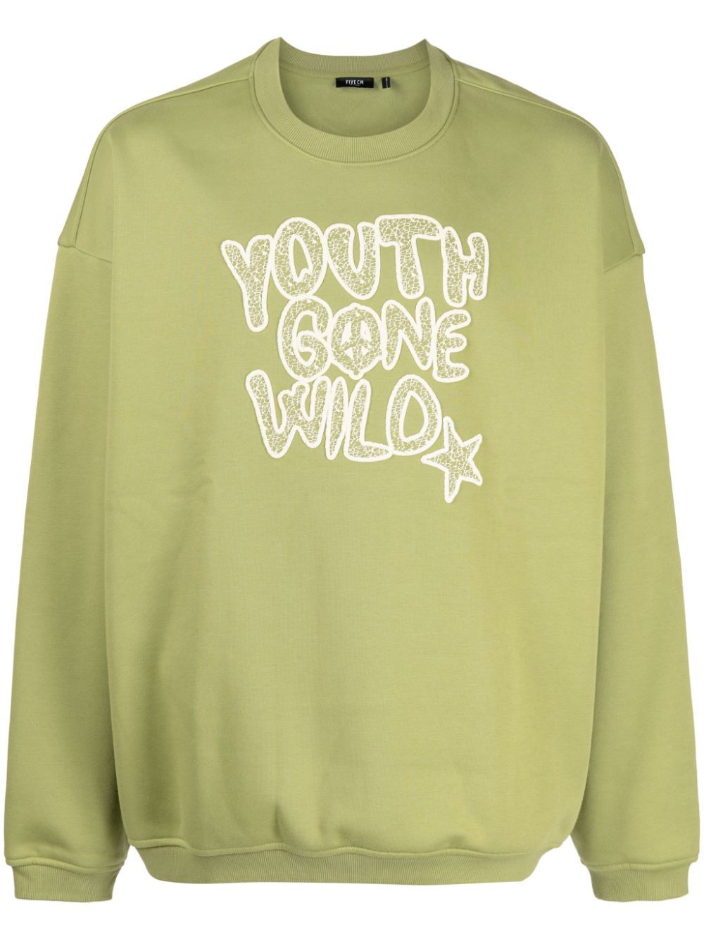 FIVE CM Sweatshirt mit "Youth Gone Wild"-Stickerei - Grün von FIVE CM