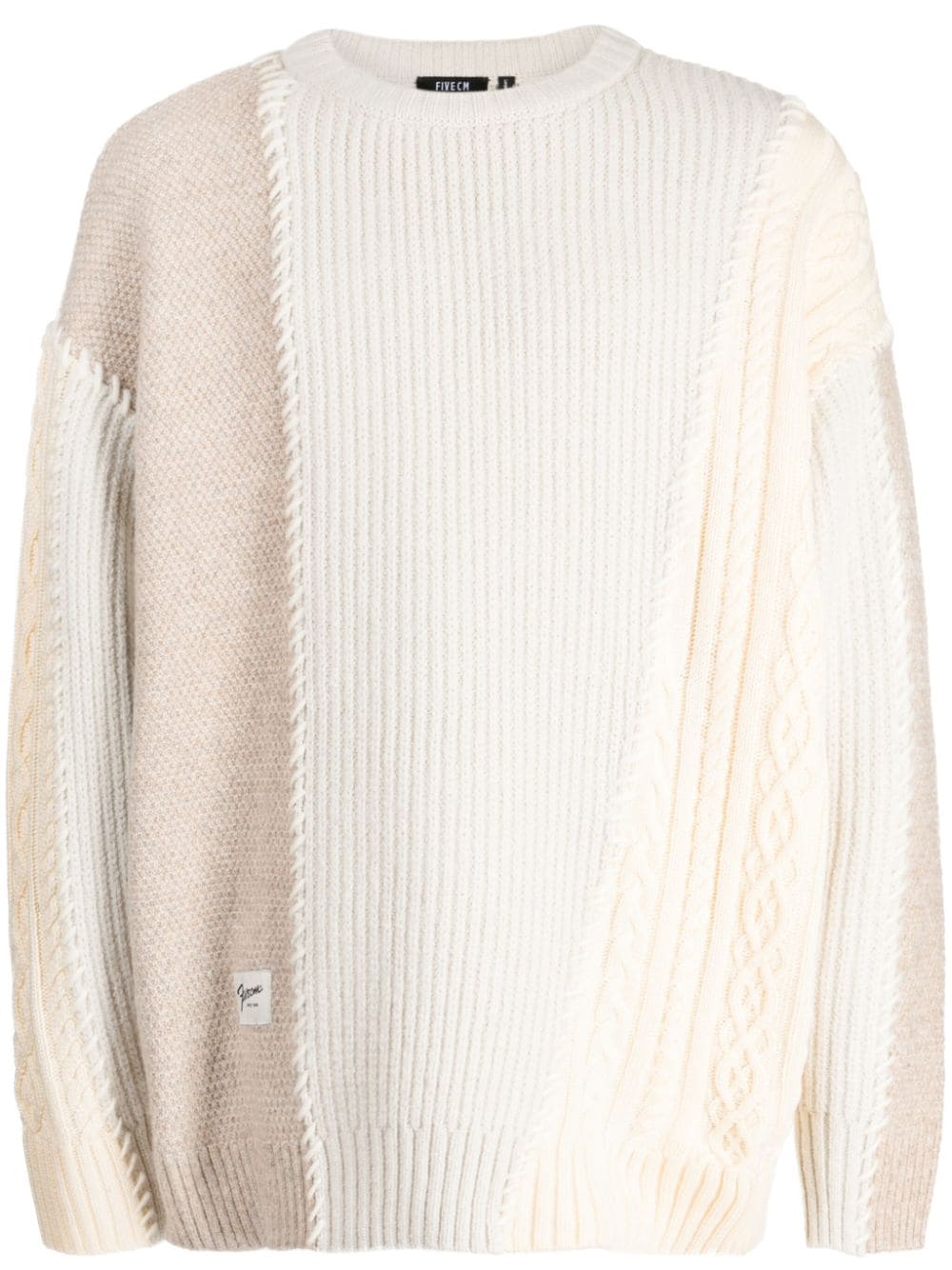 FIVE CM Gerippter Pullover in Colour-Block-Optik - Nude von FIVE CM