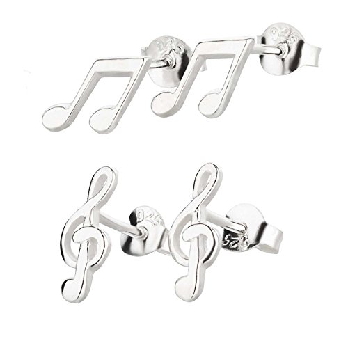 FIVE-D 2er Set Ohrringe Notenschlüssel und Musiknote 925 Silber FIVE-D 2er Set Ohrringe Notenschlüssel und Musiknote 925 Silber von FIVE-D