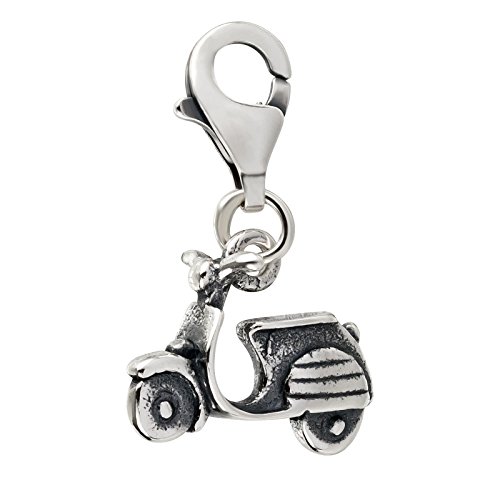 FIVE-D Anhänger Charm Bettelarmband Herz 925 Silber Clip Kettenanhänger Damen Kinder Mädchen (Motorroller) von FIVE-D