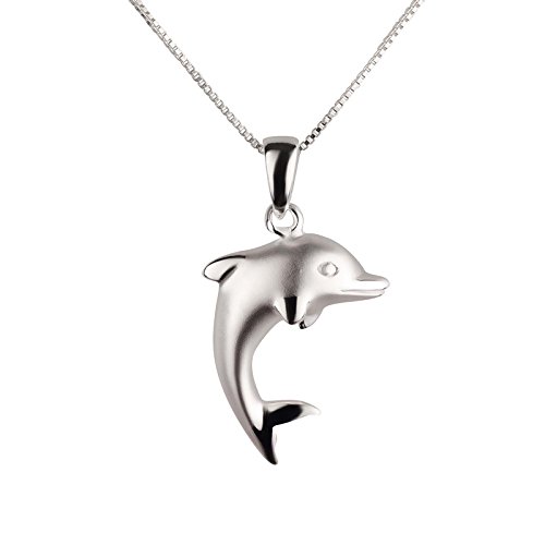 FIVE-D Anhänger mit Kette Delfin 925 Sterling Silber Halskette (Delfin - 40/42 Kette) von FIVE-D