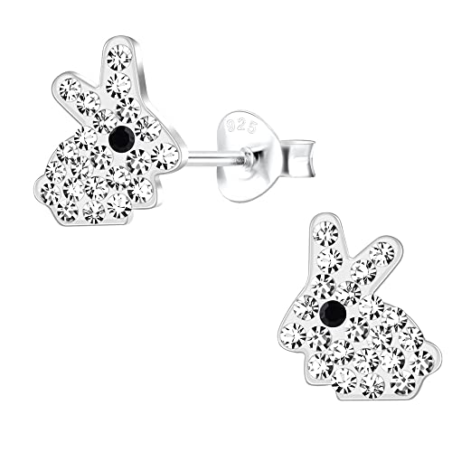 FIVE-D Kinder Ohrringe Ohrstecker Hase Ostern 925 Sterling Silber (Klar) von FIVE-D