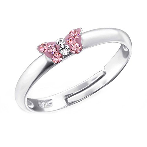 FIVE-D Kinder Ring Schmetterling 925 Sterling Silber (Rosa) von FIVE-D