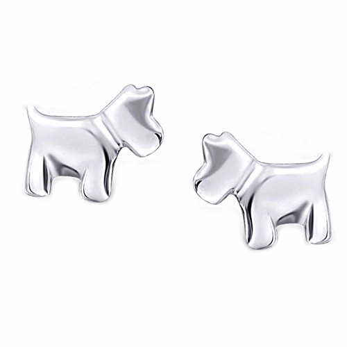 FIVE-D Ohrringe Ohrstecker Hund 925 Sterling Silber (Silber) von FIVE-D