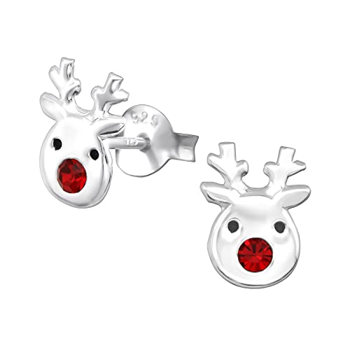 FIVE-D Ohrringe Weihnachten Nikolaus Rentier 925 Sterling Silber Kinder Ohrstecker Damen (Rentier) von FIVE-D