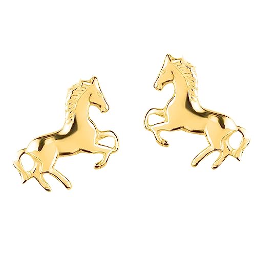 FIVE-D Ohrstecker Ohrringe Pferd Pony Galopp 925 Silber (Pferd Gold) von FIVE-D