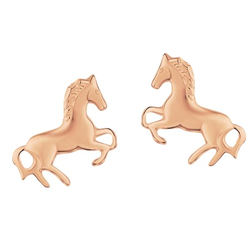 FIVE-D Ohrstecker Ohrringe Pferd Pony Galopp 925 Silber (Pferd Rosegold) von FIVE-D