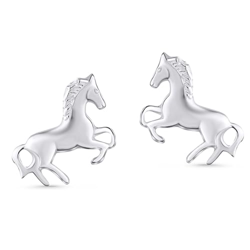 FIVE-D Ohrstecker Ohrringe Pferd Pony Galopp 925 Silber (Pferd Steigend) von FIVE-D