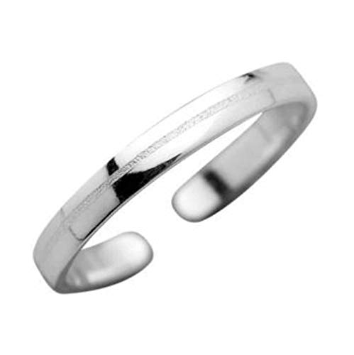 FIVE-D Ring Zehenring Grösse einstellbar sandgestrahlt aus 925 Sterling Silber im Schmucketui (Silber - Fein - 2,5 mm) von FIVE-D