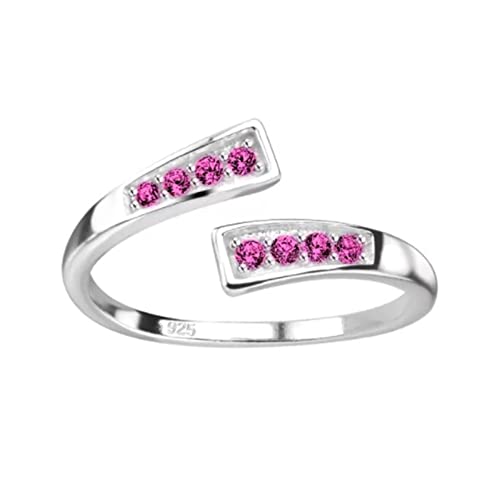 FIVE-D Ring Zehenring Zehring Zirkonia Fußschmuck 925 Sterling Silber (Fuchsia) von FIVE-D