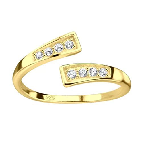 FIVE-D Ring Zehenring Zehring Zirkonia Fußschmuck 925 Sterling Silber (Gold-Klar) von FIVE-D