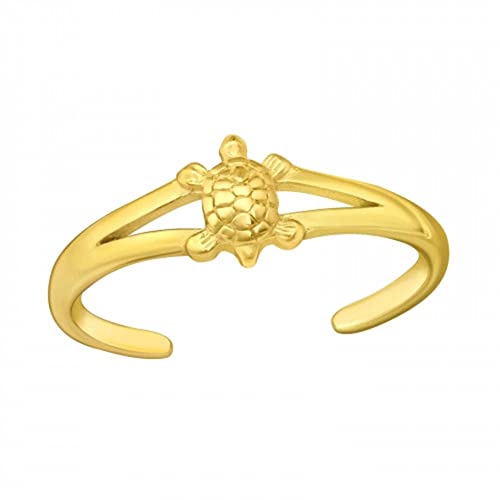 FIVE-D Ring Zehenring Zehring Schildkröte 925 Sterling Silber (Gold) von FIVE-D