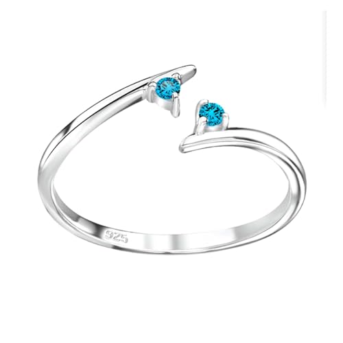 FIVE-D Ring Zehenring Zehring Zirkonia Fußschmuck 925 Sterling Silber (Hellblau-Zirkonia) von FIVE-D
