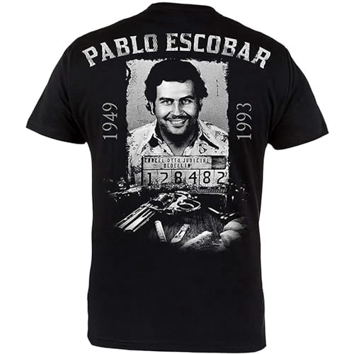 Mens Casual T Shirt. Pablo Escobar. EL Patron Del Mal. Tv Serie Fans Black L von FIVESTAR TOYS