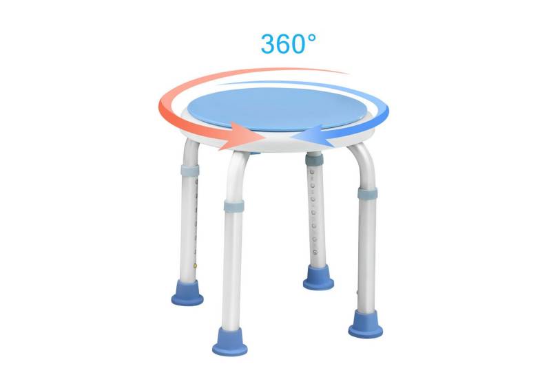 FIVMEN Duschhocker Duschstuhl 36-51cm Höhenverstellbar und 360° Drehbar Badsitz von FIVMEN