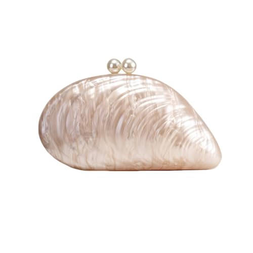 Acryl-Abendtasche, Muschelform, Clutch, Geldbörse, einzigartige Schultertasche, Umhängetasche, Glitzer, Marmor, Geldbörse, Handtasche für Hochzeit, Party, Champagner Acryl-Abendtasche, Muschelform, Clutch, Geldbörse, einzigartige Schultertasche, Umhängetasche, Glitzer, Marmor, Geldbörse, Handtasche für Hochzeit, Party, Champagner von FIWADELF