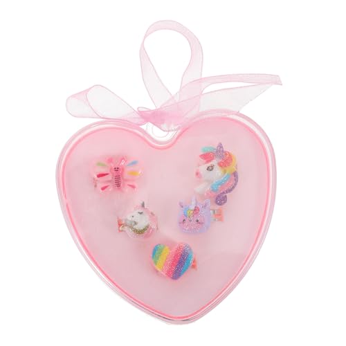 FIXOSHEE 1 Schachtel Teiliges Einhorn Ringe aus Robustem Kunststoff Verstellbare Süße Mädchen Schmuckstücke Mitgebsel für Kindergeburtstag Fantasievolles Rollenspiel Zubehör für von FIXOSHEE