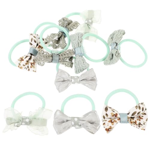 FIXOSHEE 10 Stück Elastische Haargummis mit Schleifen Weiche Ponytail Halter für Frauen und Mädchen Farblich Abgestimmte Haarschleifen Flexible Haarbänder für Alltag Party und Büro von FIXOSHEE