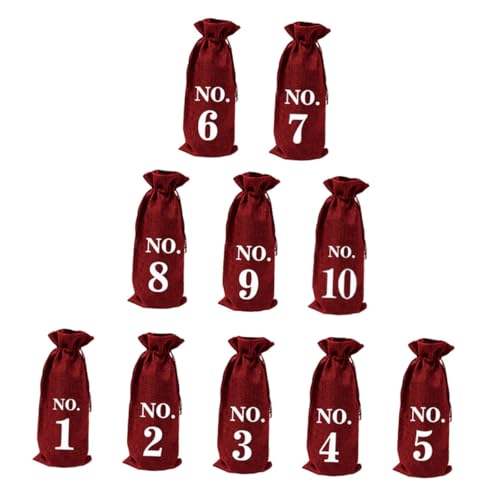 FIXOSHEE 10 Stück Jute Weintaschen mit Kordelzug Wiederverwendbare Flaschenbeutel aus Robustem Jutestoff als und Dekorationstasche für Party Hochzeit und Weinlagerung von FIXOSHEE