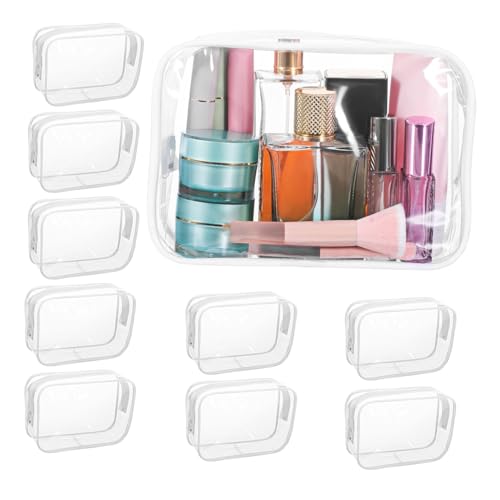 FIXOSHEE 10 Stück PVC-Kosmetiktasche Reise -Make -up Tasche Klare Kosmetiktasche Make-up-kulturbeutel Damen Kulturbeutel Weiß von FIXOSHEE