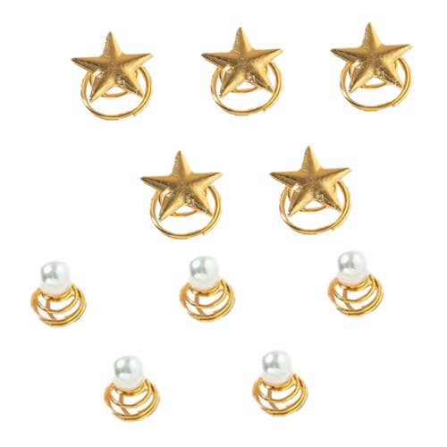 FIXOSHEE 10 Stück Spiral Haarspangen mit Perlen und Stern Langlebige Legierung Rutschfeste Braut Haarschmuck für Hochzeit Damen Brautjungfern und Festliche Anlässe von FIXOSHEE