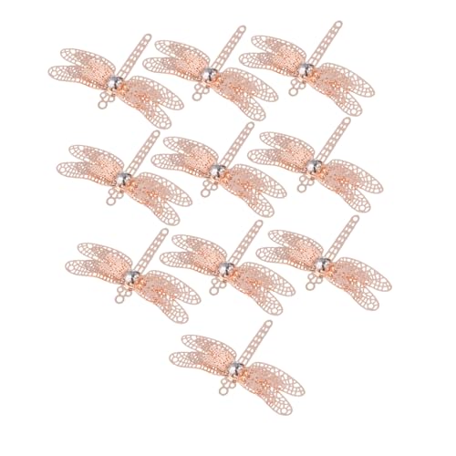FIXOSHEE 10 Stück Teiliges DIY Haarnadel Charms mit Strass Ultradünne Dreilagige Libellen Haarspangen in Roségold Feine Handarbeit Modischer Haarschmuck für Frauen und Mädchen von FIXOSHEE