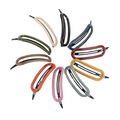 FIXOSHEE 10 Stück Teiliges Haarklammer Robustem Kunststoff Einfache Einfarbige Ovale Haarspangen mit Praktischem Klickverschluss Modische Haaraccessoires für Frauen und Mädchen Vielseitig von FIXOSHEE