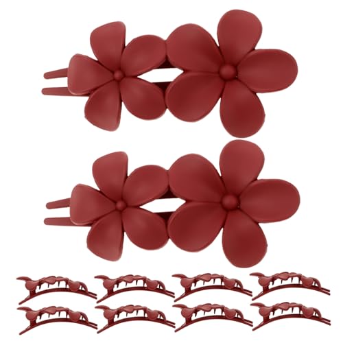 FIXOSHEE 10 Stück Teiliges Haarklammern Blumen design Großer Rutschfester Alligator haarclip für Dickes Langes Haar Eleganter Haarschmuck für Frauen Fester Sitz für Jeden Anlass von FIXOSHEE