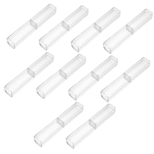 FIXOSHEE 10 Stück Teiliges Transparentes Stifteetui aus Langlebigem Kunststoff Quadratisches Design mit Fester Ringhalterung Klare Form Stabiles Schreibwaren aufbewahrungsbox Schule und von FIXOSHEE