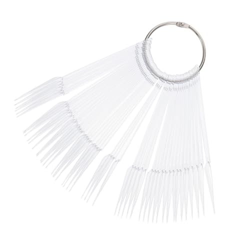 FIXOSHEE 100 Stück Teiliges Nagel display Faltbare Fächerform Nail Art Sample Tips Transparente Nail Polish Farbkarte für Nagelstudio und DIY Praktische Übungs Präsentationshilfe von FIXOSHEE