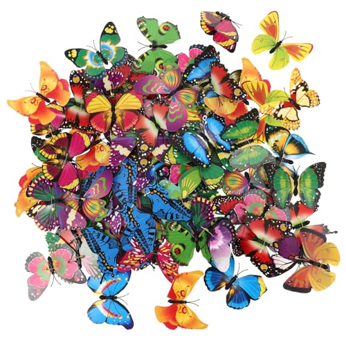 FIXOSHEE 100 Stück Teiliges Schmetterlings broschen Mädchen Filigrane Farbenfrohe Anstecknadeln mit Sicherem Verschluss Vielseitig für Kleidung Rucksäcke und Taschen Geeignet von FIXOSHEE