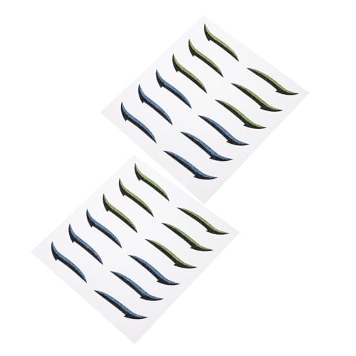 FIXOSHEE 12 Paare Doppelte Augenlidpflaster Wiederverwendbare Eyeliner Aufkleber in Blau und Grün Langanhaltend Natürliche Wirkung Geeignet für Schlupflider und Dünne Doppellider für von FIXOSHEE