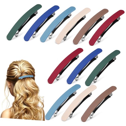 FIXOSHEE 12 Stück Teiliges Haarklammern für Damen Matte Große Haarspangen mit Starker Fixierung Vielseitig Einsetzbar für Dickes Haar und Verschiedene Frisuren Rutschfest Modische von FIXOSHEE