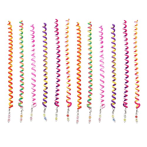 FIXOSHEE 12 Stück Teiliges Haarstyling Mädchen Bunte Spiralartige Haarklammern Elastische DIY Haarklammern für Zöpfe Pferdeschwanz Locken Geeignet für Dickes und Dünnes Haar von FIXOSHEE