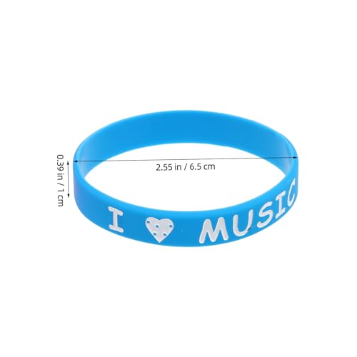 FIXOSHEE 12 Stück Teiliges I Love Music in Blau und Rosa Bunte Dehnbare Festival armbänder für Konzerte und Musikpartys Langlebig Komfortabel Farbenfrohe Silikon wristbands von FIXOSHEE