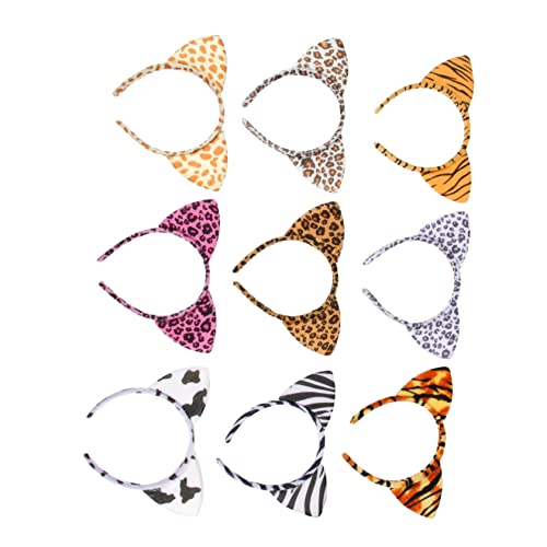 FIXOSHEE 12 Stück Teiliges Leopardenmuster Katzenohren Haarreifen Weiches Stoffband Vielseitiges Kostüm accessoire für Party Cosplay und Katzenkostüm Geeignet für Erwachsene von FIXOSHEE
