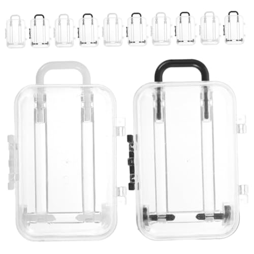 FIXOSHEE 12 Stück Teiliges Mini Koffer Candy Box Transparente Geschenkboxen aus Robustem Material Wiederverwendbar für Hochzeiten Partys Süßigkeitenaufbewahrung Tragbar und Dekorativ von FIXOSHEE