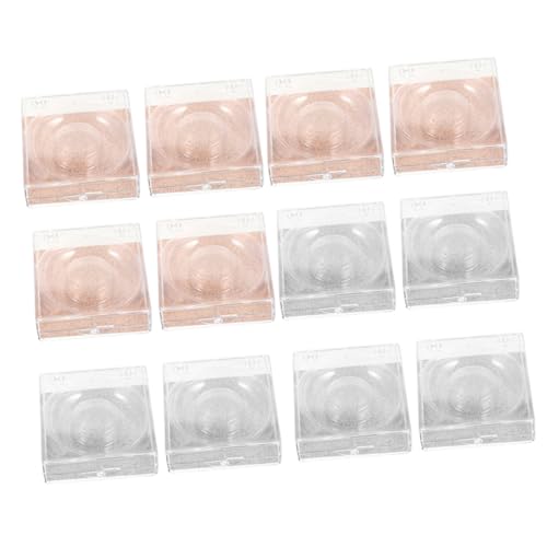 FIXOSHEE 12 Stück Teiliges Transparente Wimpern aufbewahrungsboxen mit Glitzer einsatz Quadratische Hohe Aufbewahrungsbox für Falsche Wimpern Praktischer Organizer für Make up und Kosmetik von FIXOSHEE