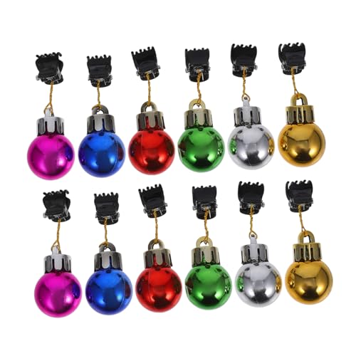 FIXOSHEE 12 Stück Teiliges Weihnachts Bartclip Glänzende Bunte Bartkugeln mit Sicherem Mini Clip für Männer Gesichtshaarschmuck Weihnachtsfeier Partydekoration und Zufällige von FIXOSHEE