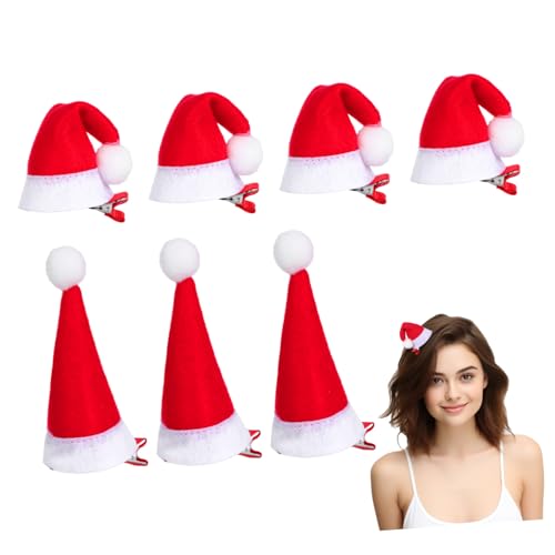 FIXOSHEE 12 Stück Teiliges Weihnachts Haarschmuck mit Haarklammern in Weihnachtliche Haarspangen mit Plüsch Weihnachtsmützen Sicherer Haarschmuck für Damen und Mädchen Festliche Party von FIXOSHEE