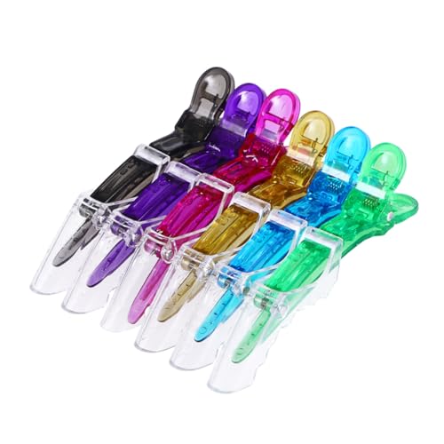 FIXOSHEE 12 Stück Transparente Alligator Haarklammern für Dickes Haar Rutschfestes Design Doppelscharnier Mini Haarspangen Stilvolle Friseurzubehör für Frauen und Mädchen Zufällige Farbe von FIXOSHEE