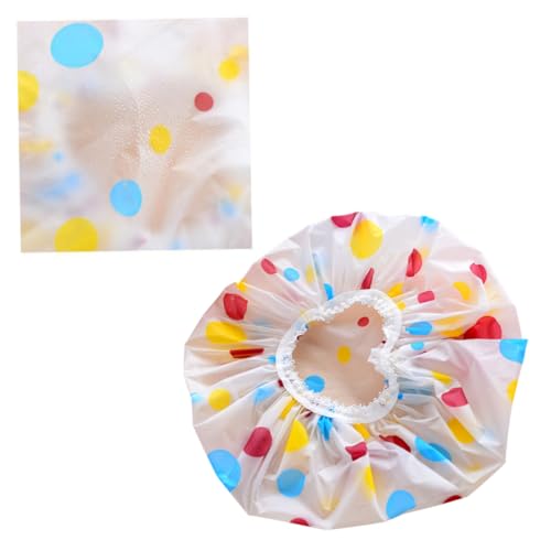 FIXOSHEE 12 Stück Wasserdichte Duschhauben mit Elastischem Band Wiederverwendbare Badehauben für Damen und Herren Passend für Langes Haar Leicht Vielseitig für Dusche Spa Zufällige Farbe von FIXOSHEE