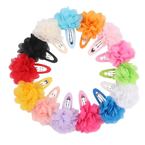 FIXOSHEE 15 Stück Teiliges Bunte Haarklammern mit Blumenmuster Lange Snap Haarclips für Junge Mädchen und Mädchen Vielseitige Haarspangen für Verschiedene Frisuren Farbenfrohe Haarschmuck von FIXOSHEE